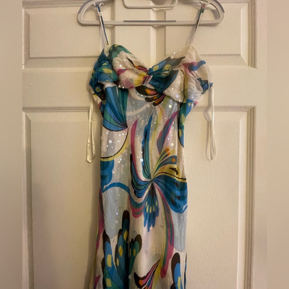 BCBG MaxAzria Silk Sequin Dress - Picture 2 of 8